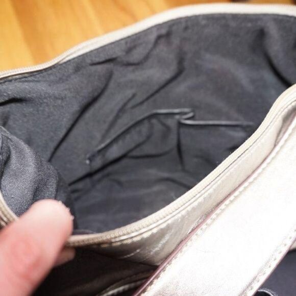 TOSCA BLU Metallic Silver Shoulder Tote Bag/Purse - Picture 6 of 8